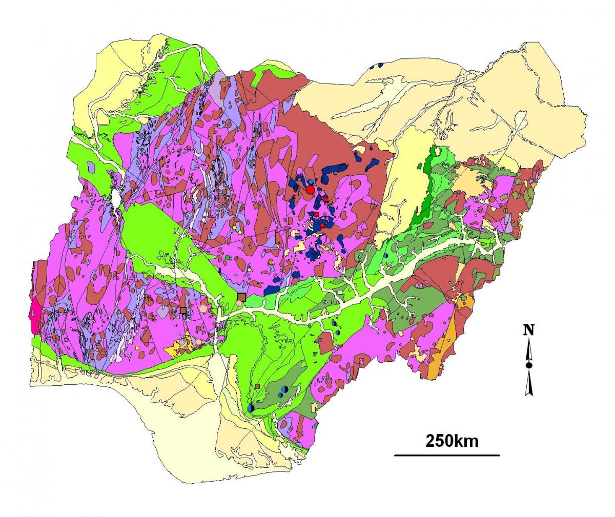 Map of geological nigeria