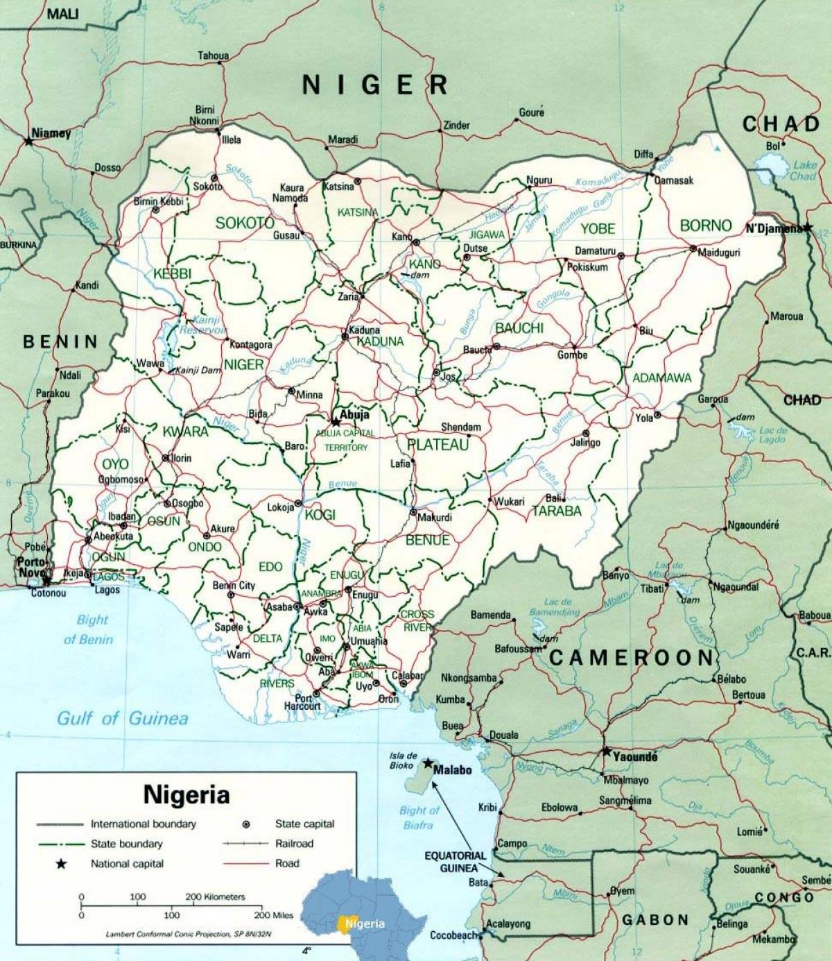 Lagos nigeria map africa