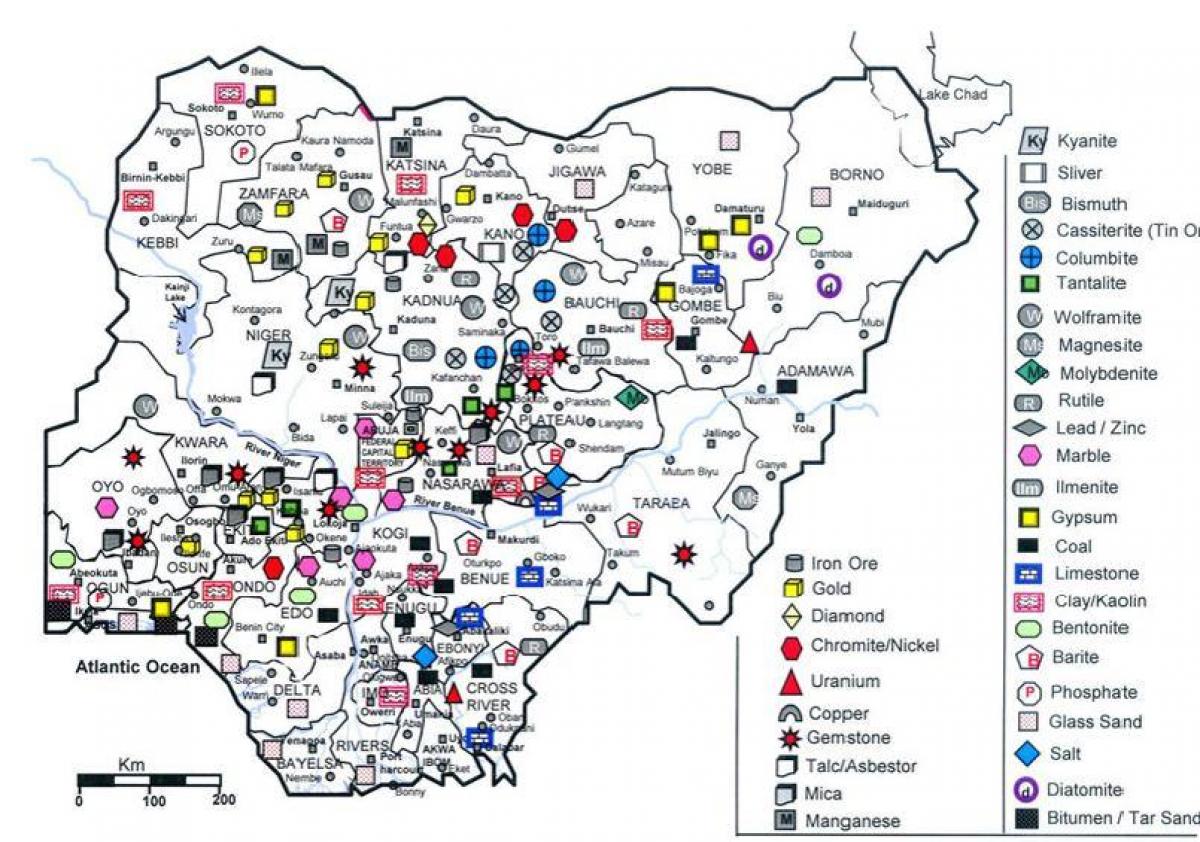 Mineral map of nigeria