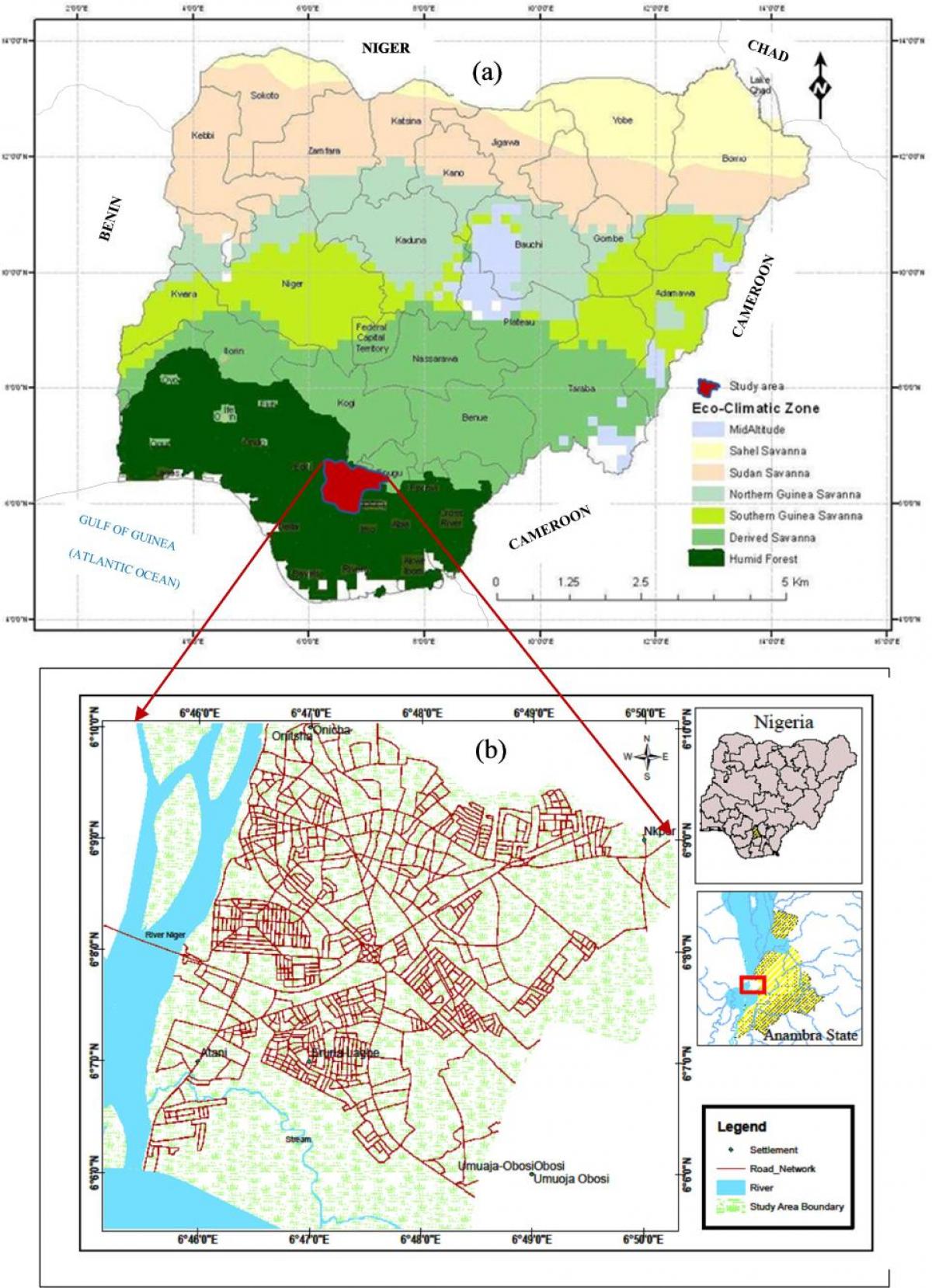 Map of nigeria showing vegetation belts