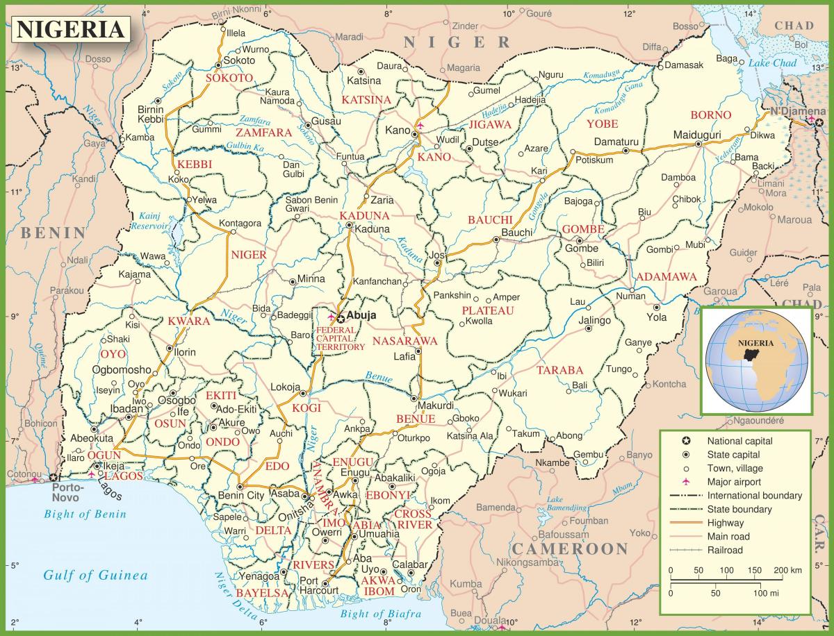 Complete map of nigeria