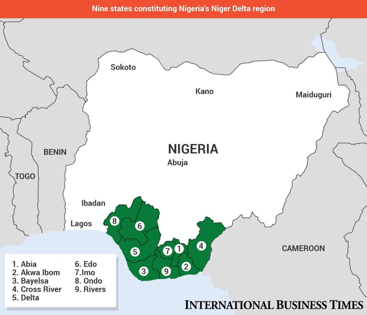 Map of niger delta map in nigeria
