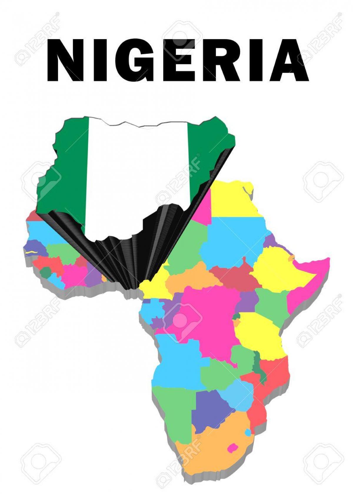 Map of africa with nigeria highlighted