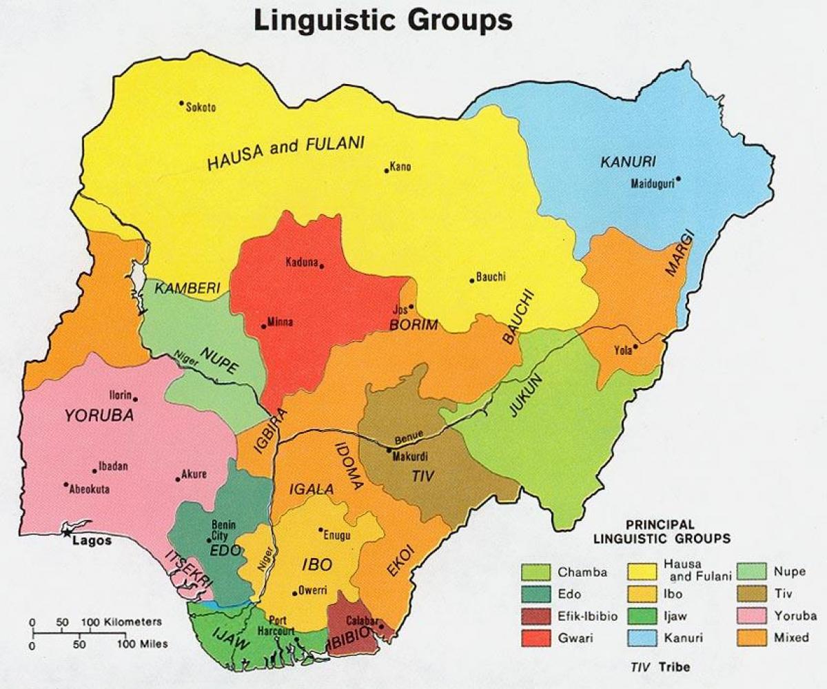 Map of nigeria showing ethnic groups