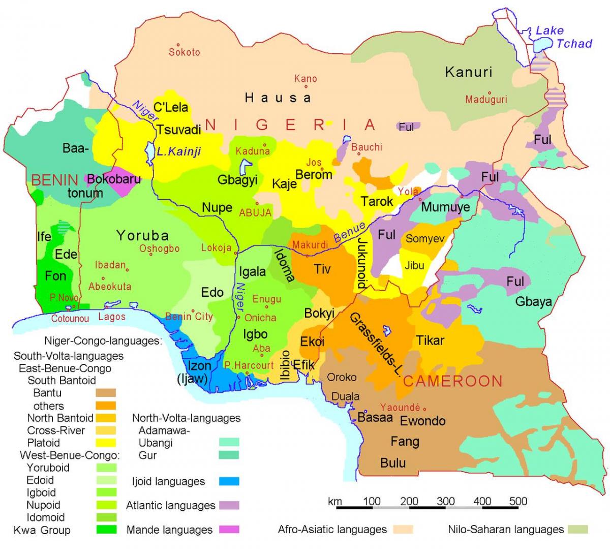 Nigeria language map