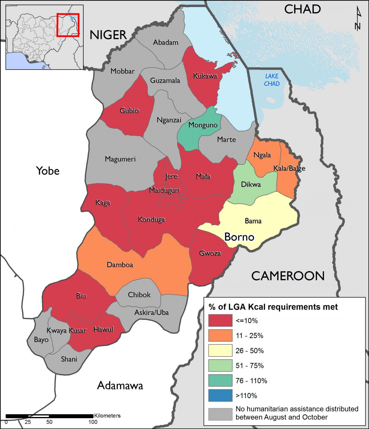 Map of north east nigeria