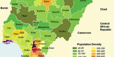 Map of nigeria showing population distribution