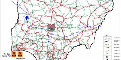 Map of nigeria showing road network