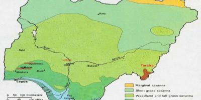 Map of nigeria showing the vegetation