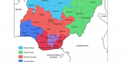 Map of nigeria showing geopolitical zones