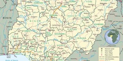 Map of nigeria showing states and capitals