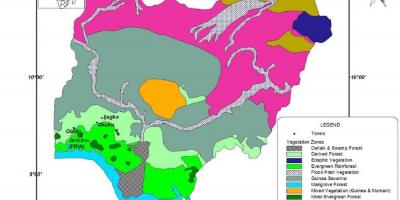 Map of nigeria showing vegetation